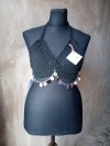 Top Bikini a crochet de algodón con seda y accesorio desmontable
