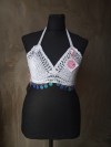 Top Bikini a crochet de algodón con seda y accesorio desmontable